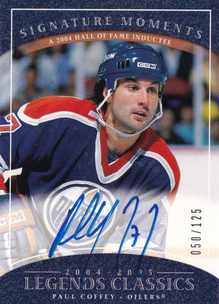 AUTO karta PAUL COFFEY 04-05 UD Legends Classics Signature Moments /125